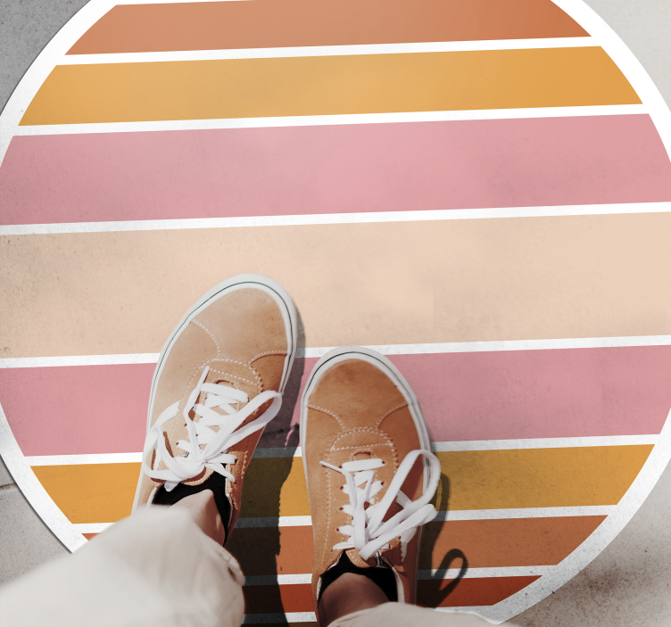 Vinyl Teppich gestreift gestreiftes ovales design - TenStickers