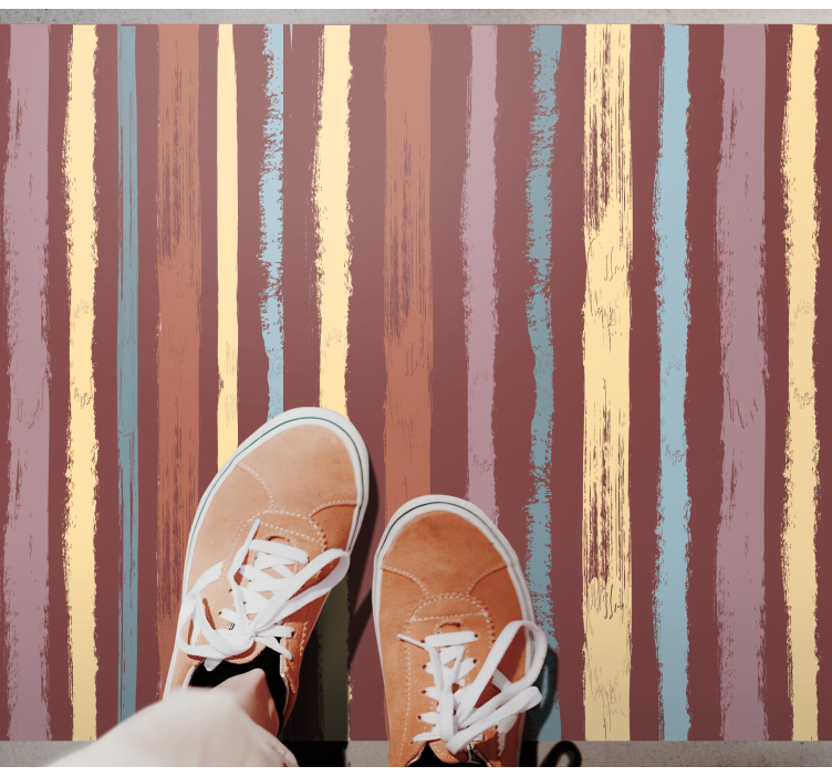 Vinyl Teppich gestreift handbemalter stoffeffekt - TenStickers