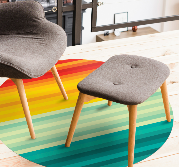 Vinyl Teppich gestreift regenbogen streifen kreis - TenStickers