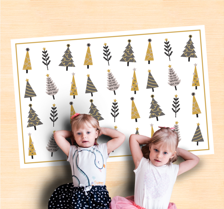 Vinyl Teppich Weihnachten wunderliches baummuster - TenStickers