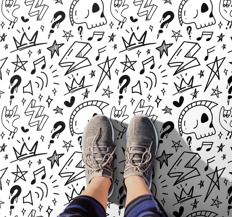 Vinyl Teppich Jugendzimmer eklektische teenager-muster - TenStickers