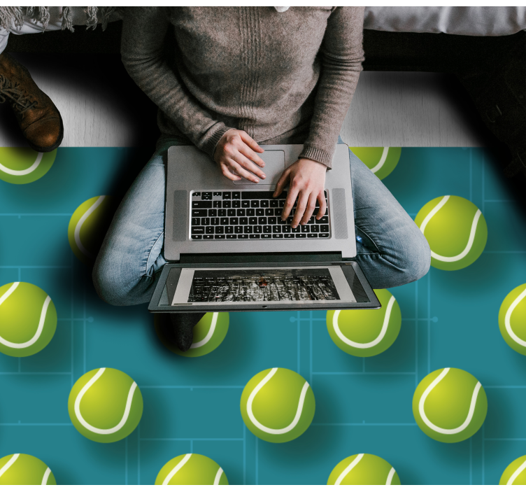 Vinyl Teppich Jugendzimmer tennisball-muster - TenStickers