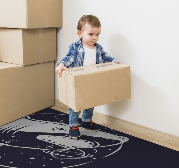 Vinyl Teppich kindlich kosmischer hai-weltraum - TenStickers