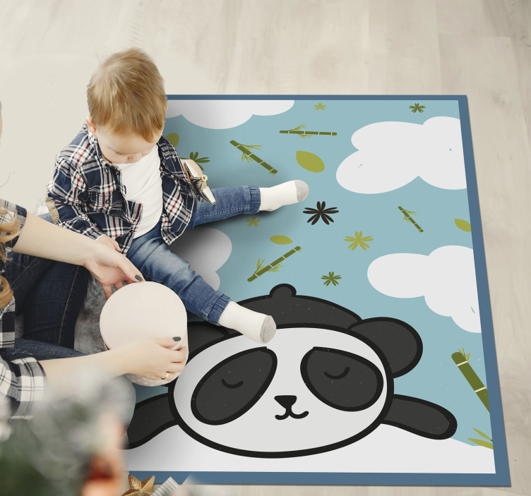 Vinyl Teppich Kinder panda-traumlandschaft - TenStickers