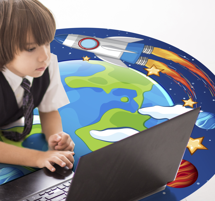 Vinyl Teppich Kinder planetenumlaufbahn - TenStickers