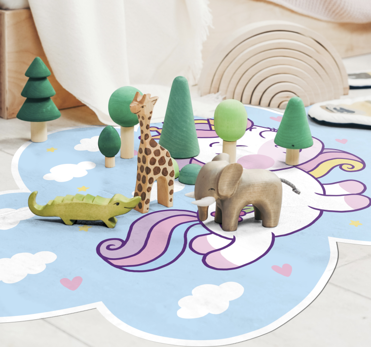Vinyl Teppich Kinderzimmer einhornwolkenspiel - TenStickers
