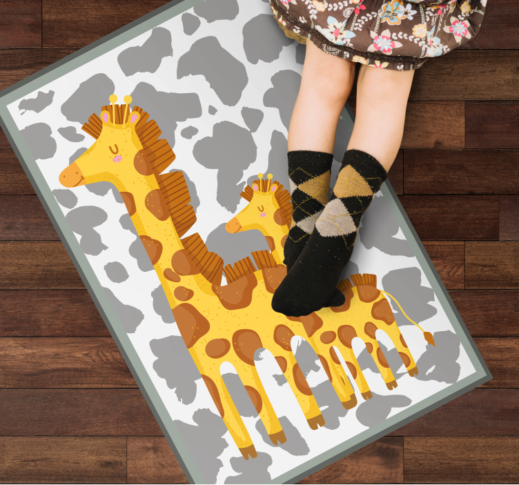 Vinyl Teppich Kinderzimmer giraffenfamilienmotiv - TenStickers