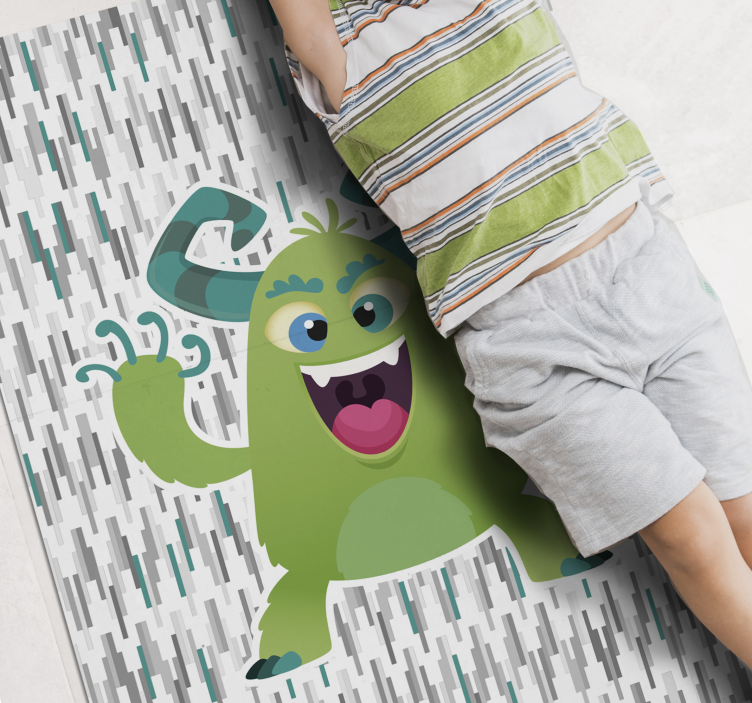 Vinyl Teppich Kinderzimmer grüner monstercharakter - TenStickers
