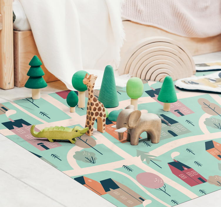 Vinyl Teppich Kinderzimmer kinderspieldorf - TenStickers