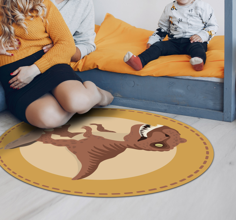 Vinyl Teppich Kinderzimmer kreisförmiger dinosaurier-teppich - TenStickers