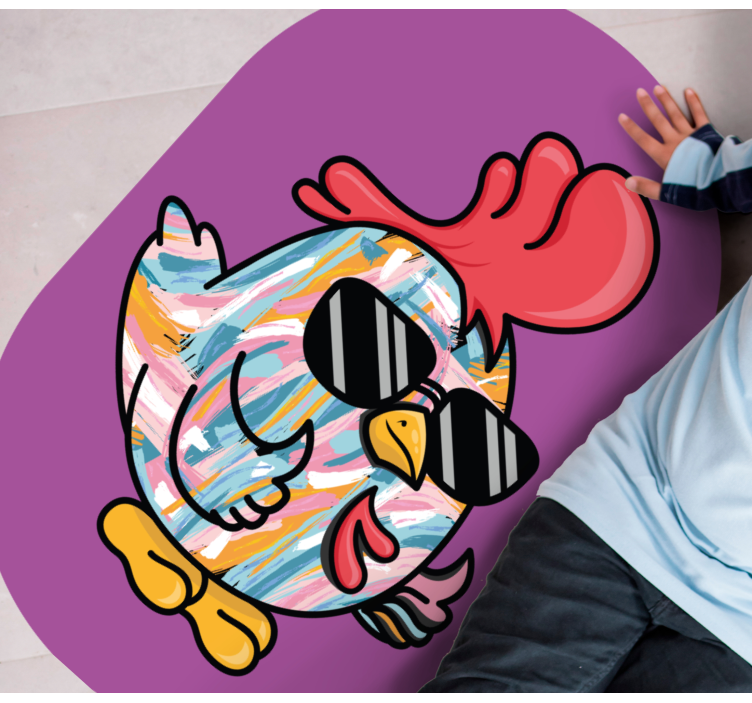 Vinyl teppich kindlich mit schickem hühnerdesign - TenStickers