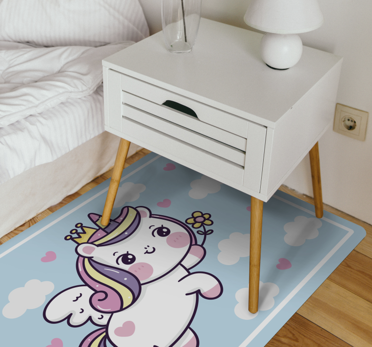 Vinyl Teppich Kinderzimmer süße einhorn-fantasie - TenStickers