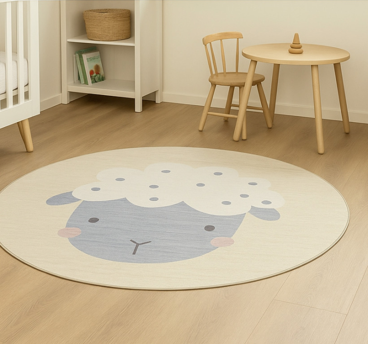 Vinyl Teppich kindlich beiges babyschaf - TenStickers