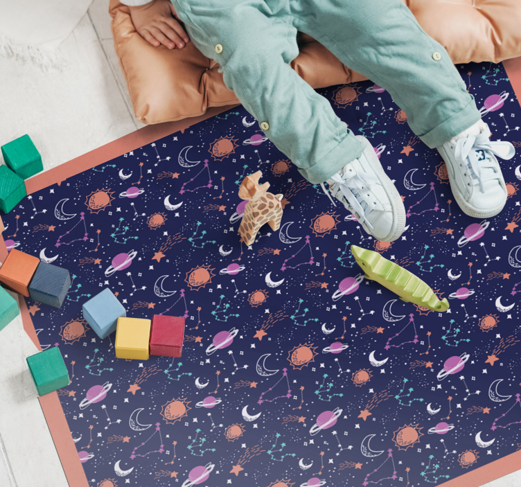 Vinyl Teppich kindlich kosmisches weltraumspiel - TenStickers