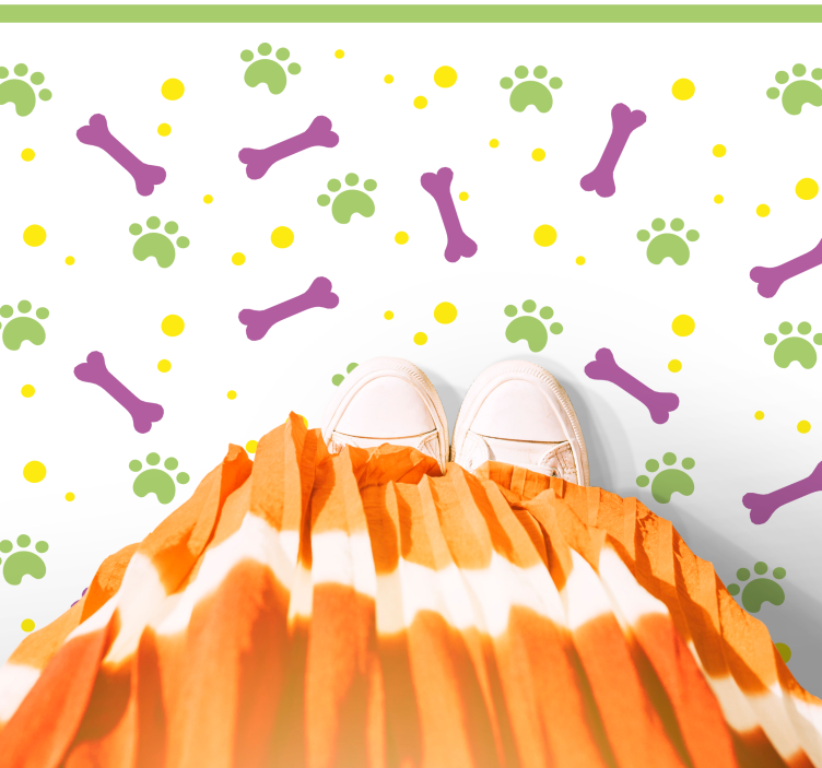 Vinyl Teppich kindlich pfotenabdruck-spaß - TenStickers