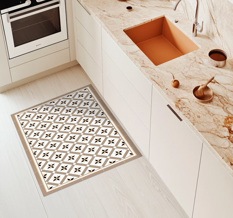 Vinyl Teppich Küche hydraulisch braun - TenStickers