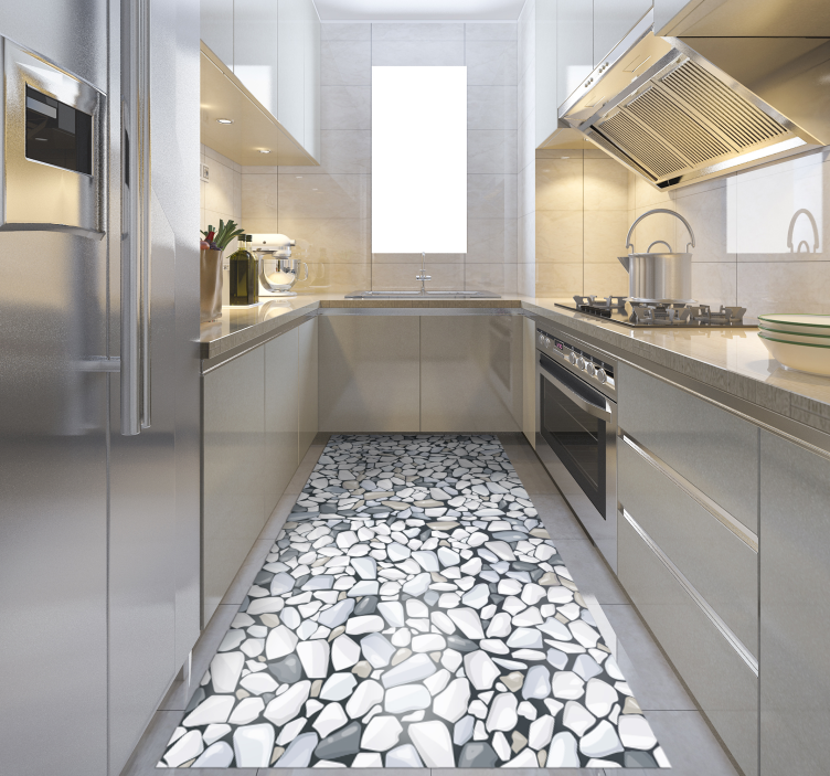 Vinyl Teppich Küche kieselsteinanordnung - TenStickers