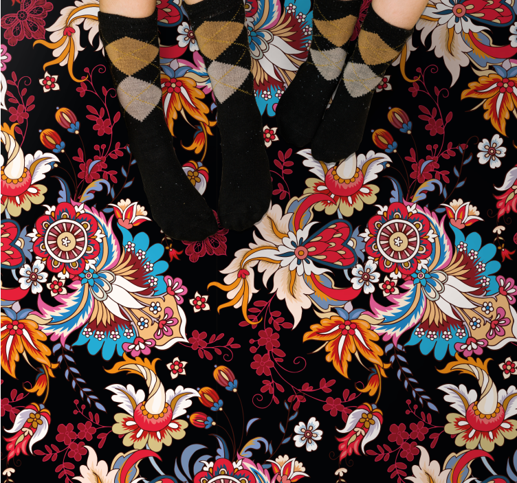 Vinyl Teppich Mandala botanische inspiration - TenStickers