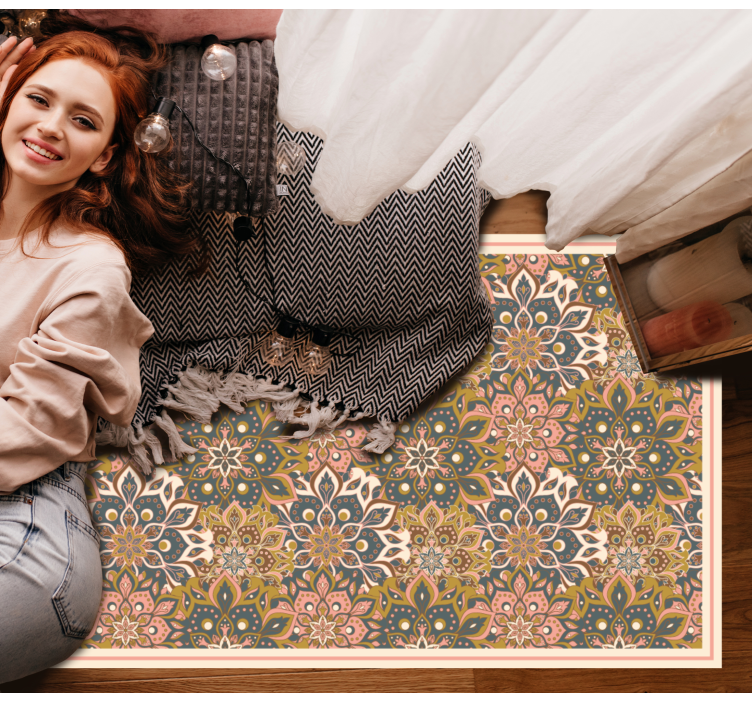 Vinyl Teppich Mandala raffinesse des botanischen emblems - TenStickers