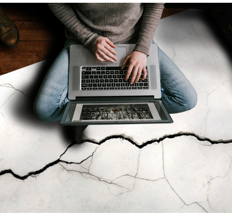 Vinyl Teppich Marmor zerknittertes weißes imitat - TenStickers