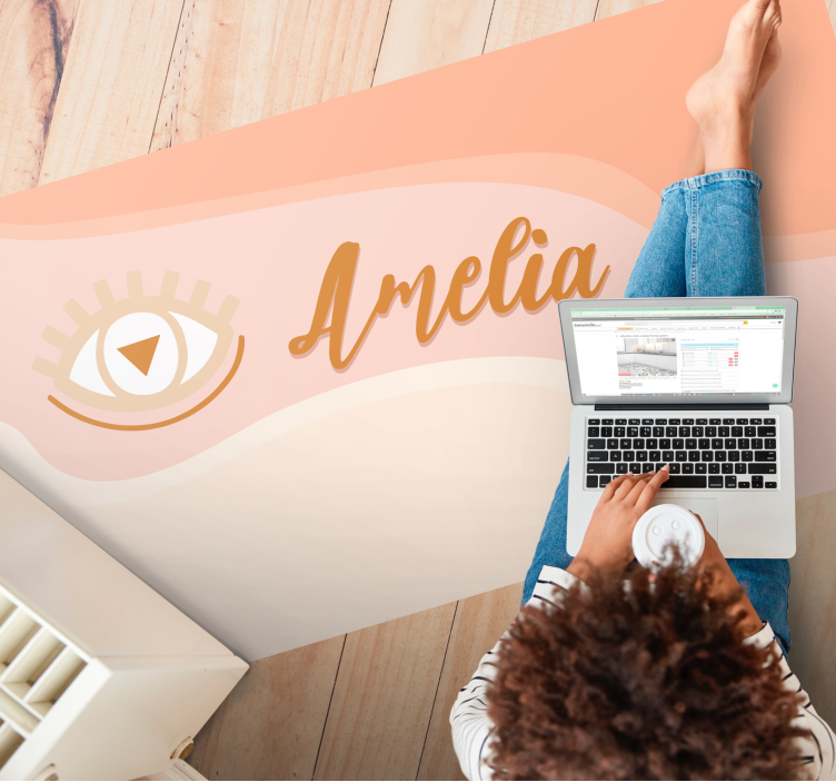 Vinyl Teppich mit Name personalisiertes Augendesign - TenStickers