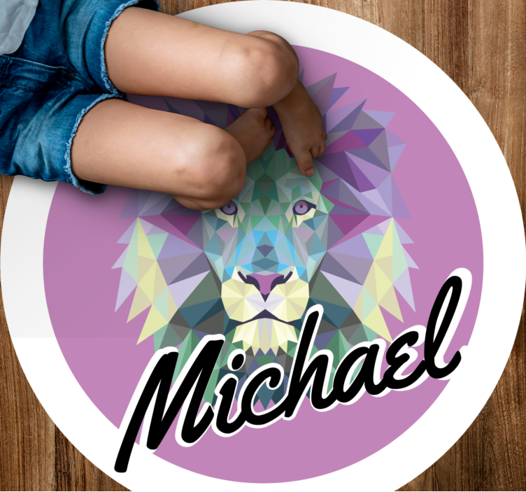 Vinyl Teppich mit Namen anpassbarer löwe - TenStickers