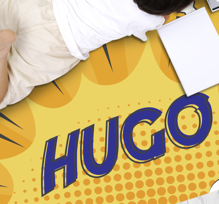 Vinyl teppich mit namen im heldenhaften sonnenstrahl - TenStickers