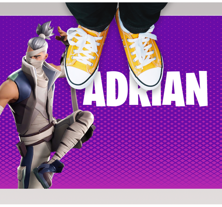 Vinyl Teppich Jugendzimmer personalisierter gaming-charakter - TenStickers