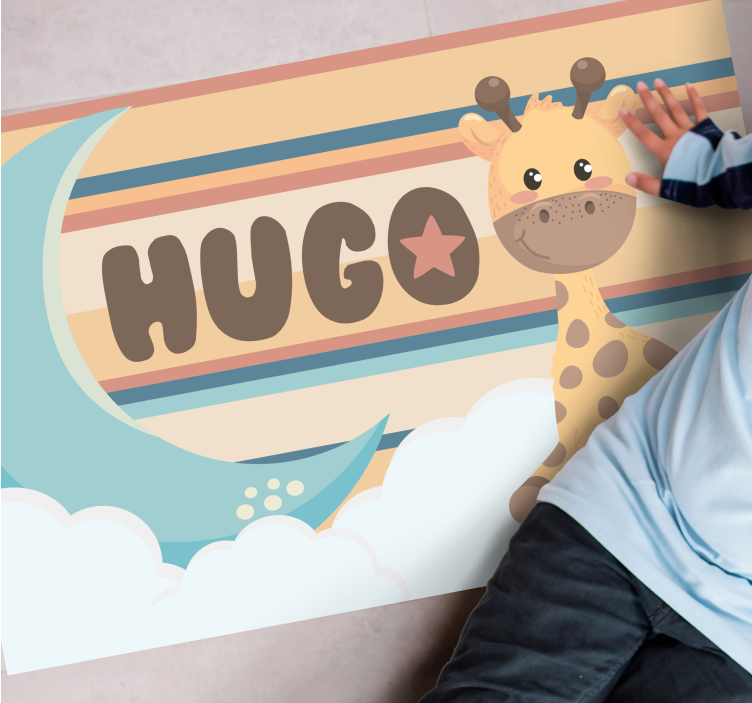 Vinyl Teppich mit Namen giraffen-design - TenStickers