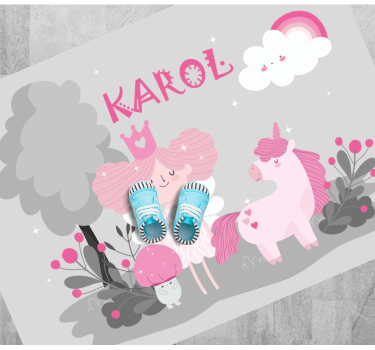 Vinyl teppich kindlich märchen szene mit namen - TenStickers