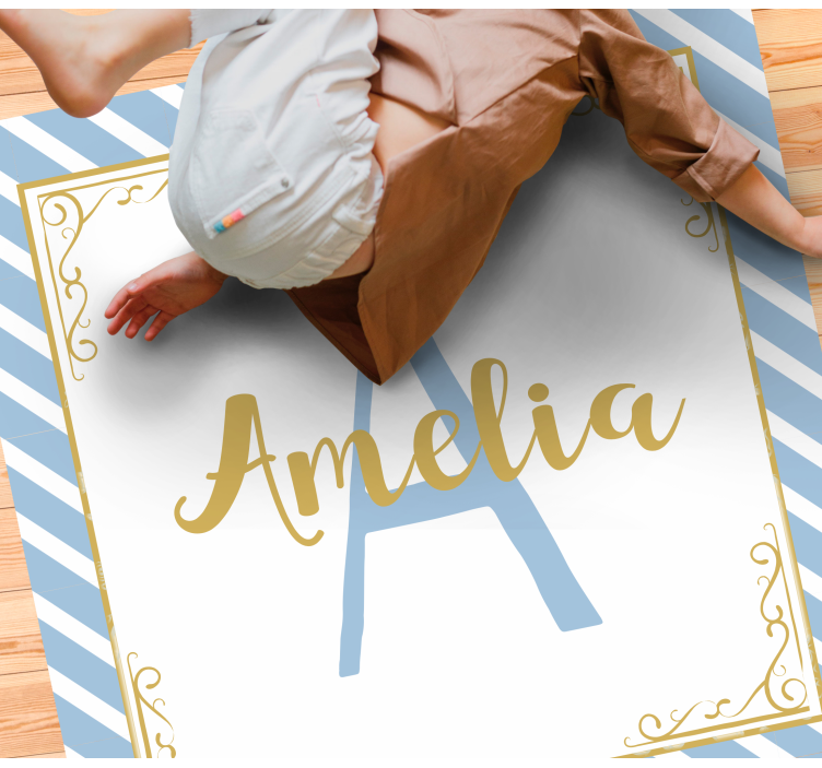 Vinyl Teppich mit Namen name initialenstil - TenStickers