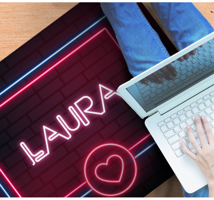 Vinyl Teppich mit Namen neonzeichen liebe - TenStickers