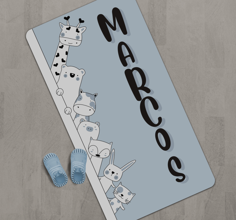 Vinyl Teppich mit Namen personalisierte viecher - TenStickers