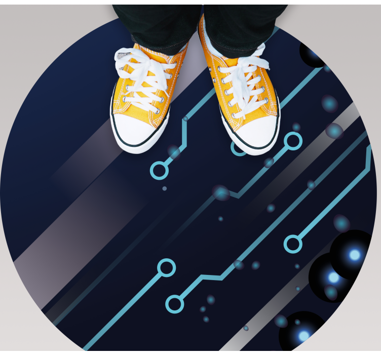 Vinyl Teppich Jugendzimmer leiterplattenmuster - TenStickers