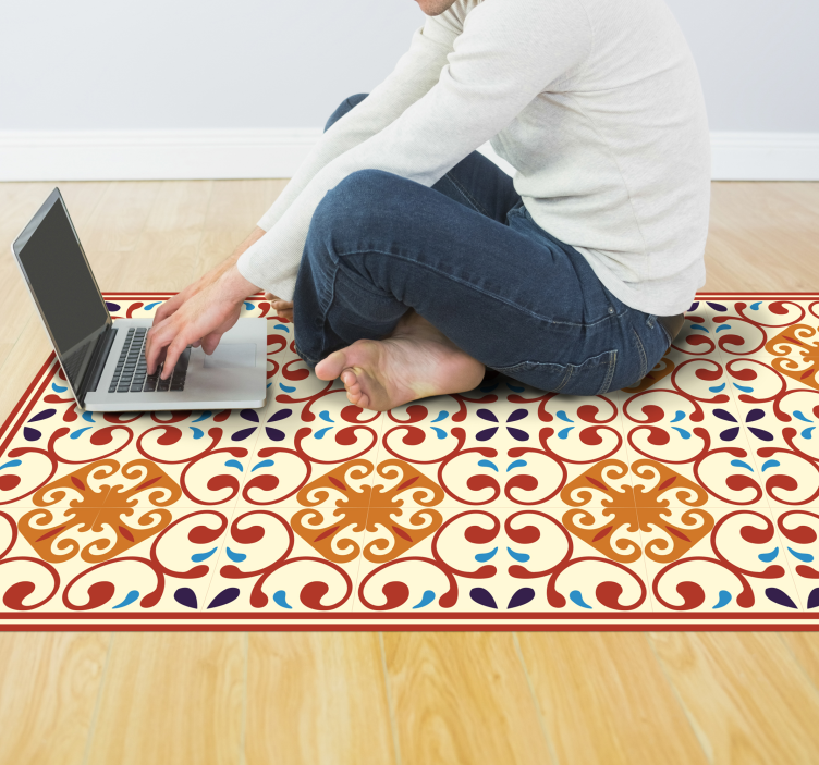 Vinyl Teppich Mosaik aufwendiges botanisches motiv - TenStickers