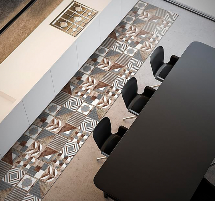 Vinyl Teppich Mosaik brauner zementin - TenStickers