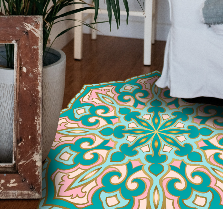 Vinyl Teppich Mosaik medaillon im mandala-stil - TenStickers