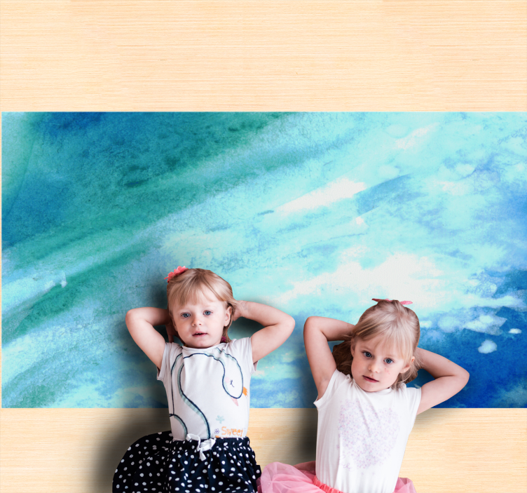 vinyl teppich strukturiert aqua abstrakt fluss - TenStickers