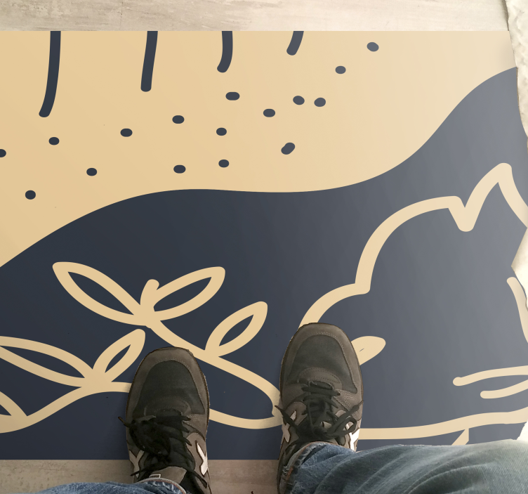 Vinyl Teppich Natur beiges blattmotiv - TenStickers