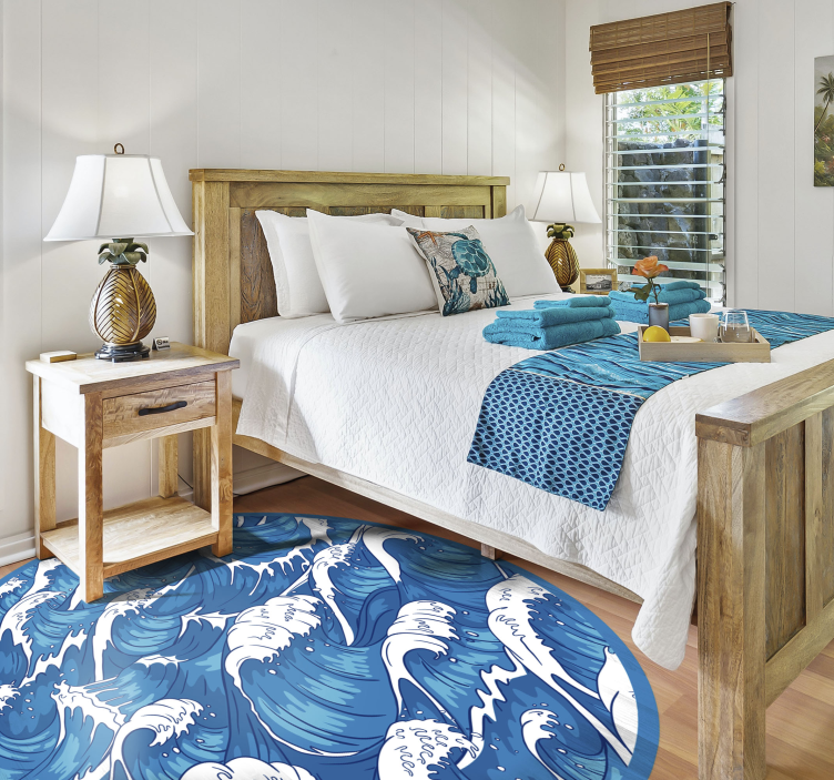 Vinyl Teppich Natur ozeanisches wellenmuster - TenStickers