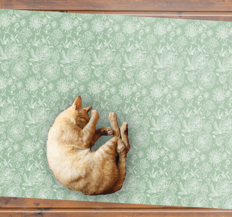 Vinyl Teppich Blumen florale Eleganz Oberfläche - TenStickers