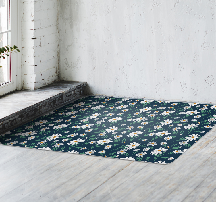 Vinyl Teppich Blumen gänseblümchen-muster-oberfläche - TenStickers