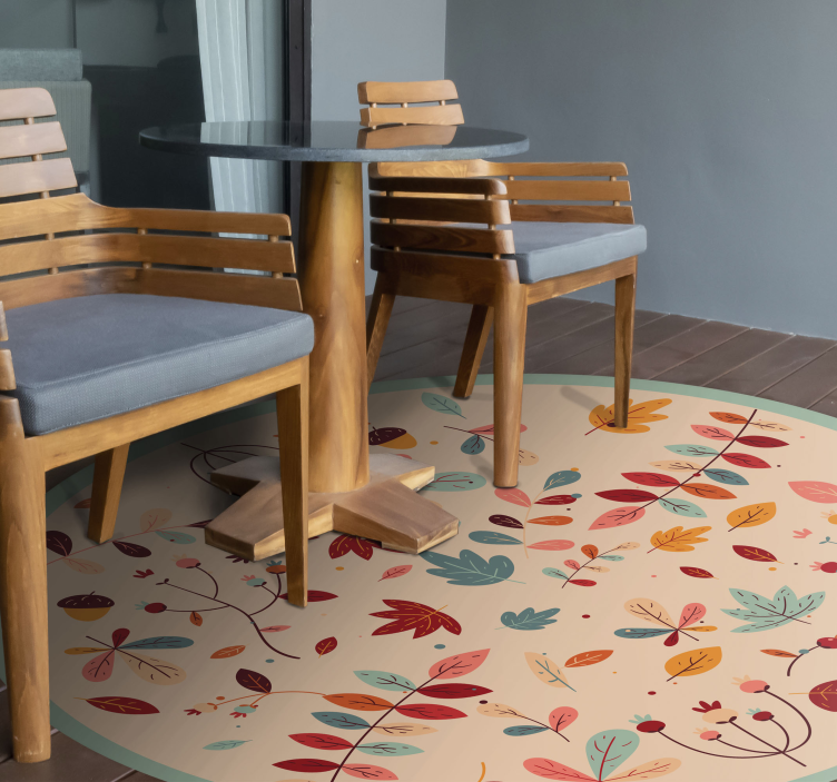 Vinyl Teppich Blumen herbstliches laubmuster - TenStickers