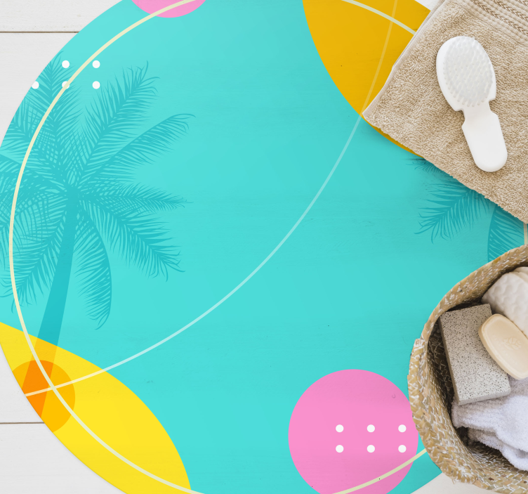 Vinyl Teppich Blumen tropisches palmendekor - TenStickers