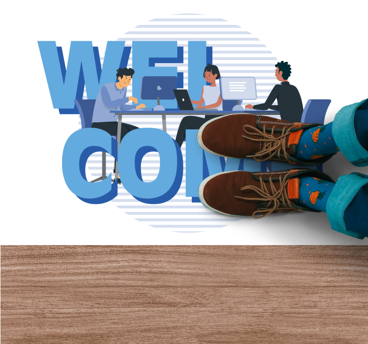 Vinyl Teppich Text freundlicher empfang im büro - TenStickers