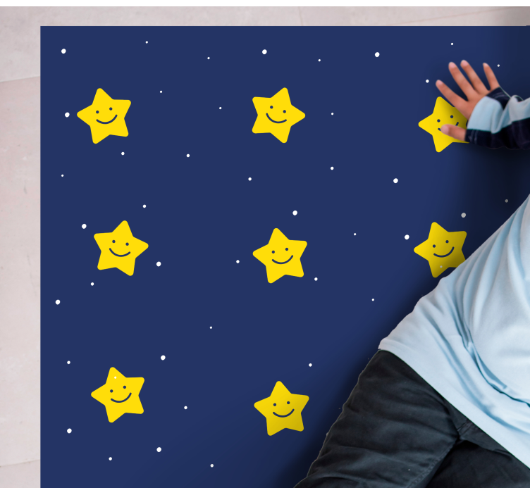 Vinyl Teppich Sterne fröhliches blaues muster - TenStickers