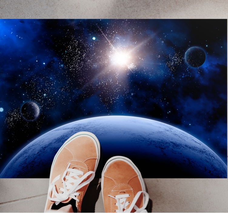 Vinyl Teppich kindlich kosmische sternenszene - TenStickers