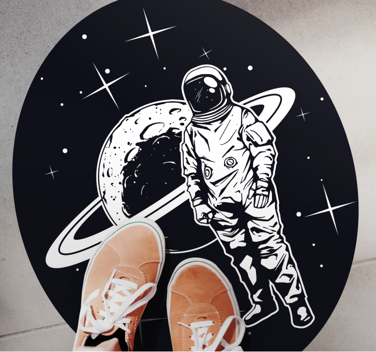 Vinyl Teppich Sterne kosmonaut im kosmos - TenStickers