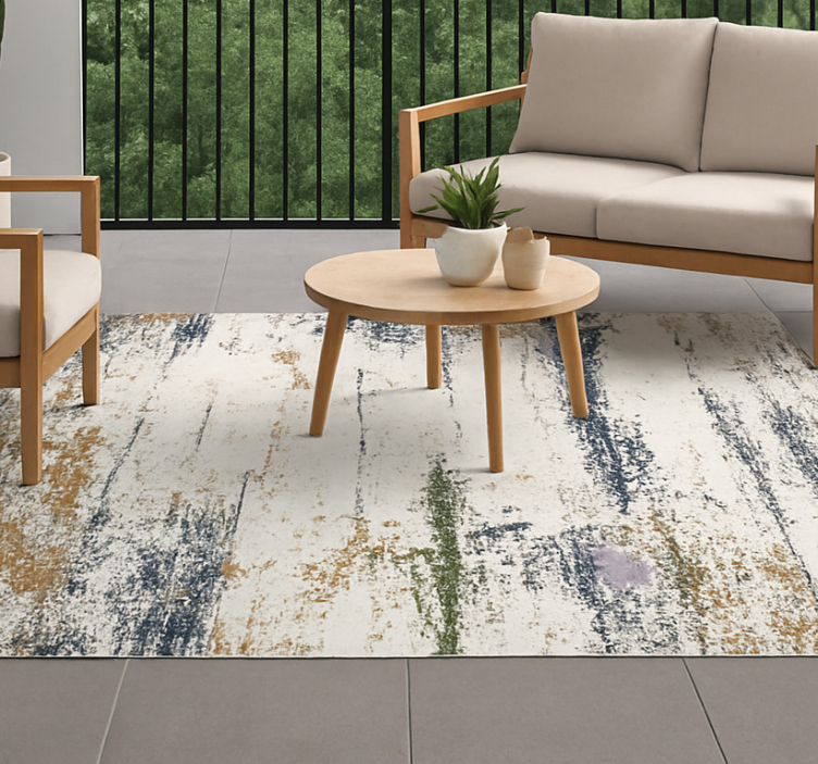 Vinyl Teppich Terrasse abstraktes distressed-design - TenStickers