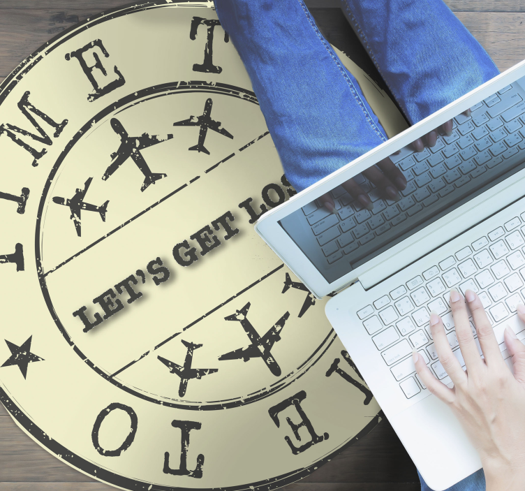 Vinyl Teppich Text zeit verloren gehen - TenStickers